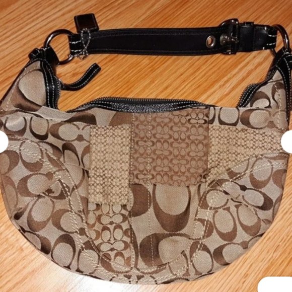 Vintage Coach Soho Jacquard Canvas Hobo Shoulder Bag C0871-F12315 brown - Picture 2 of 9